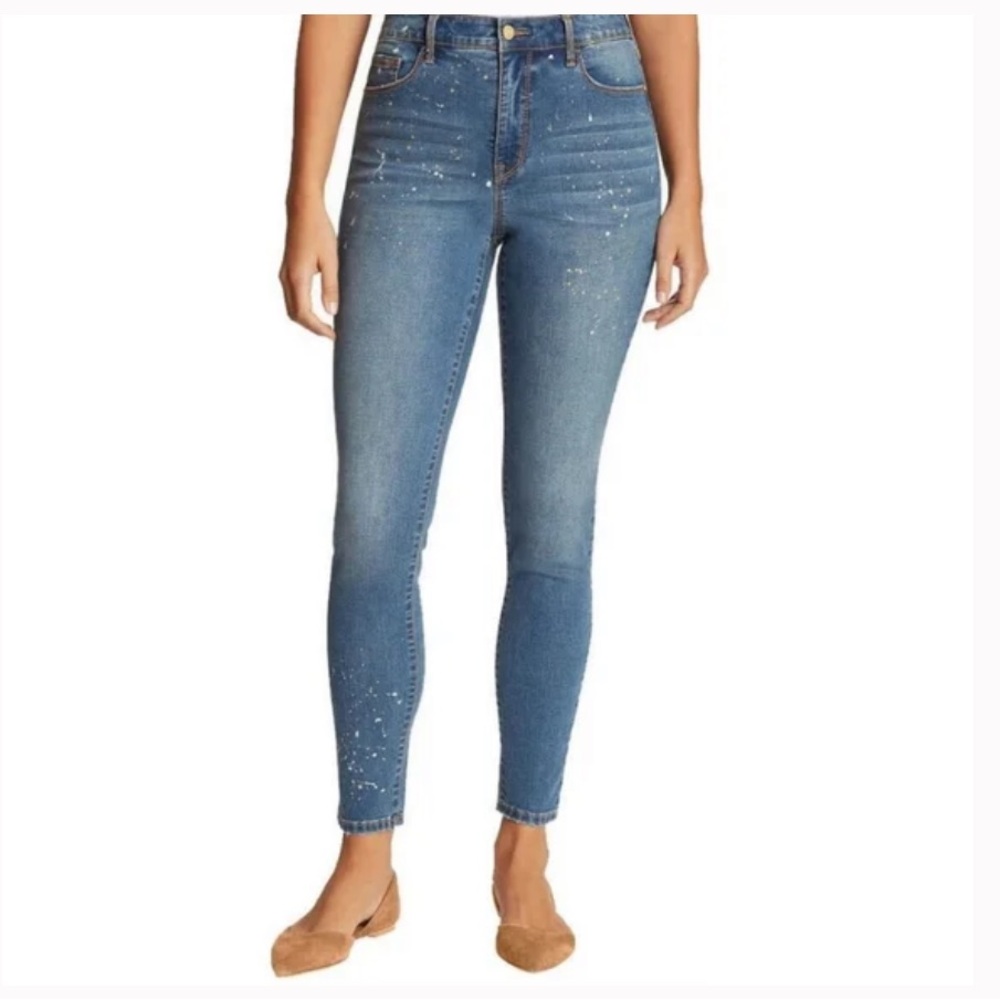 SOCIAL STANDARD SANCTUARY Splatter Paint Denim Jeans High Rise Skinny size 10 30